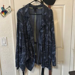 Blue camo anorak jacket